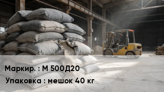 Цемент М 500Д20 мешок 40 кг